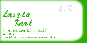laszlo karl business card
